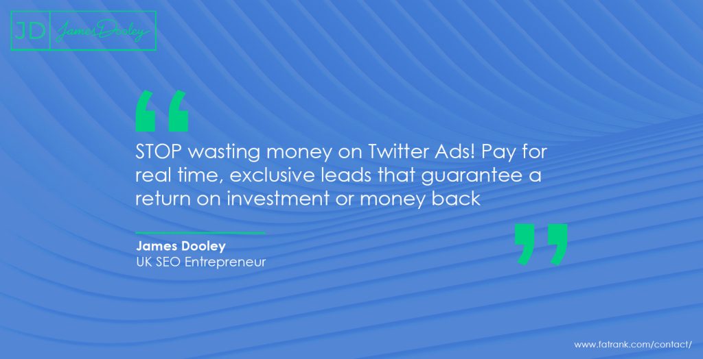STOP wasting money on Twitter Ads! Pay for real time, exclusive leads that guarantee a return on investment or money back